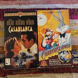Casablanca and Carrotblanca VHS 📼 tapes. Lot of 2 movies. Tested ~ works great!